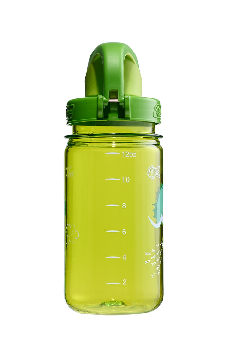 Nalgene product view: 12oz On-The-Fly Kids Lock-Top Bottle with Graphics V8 — 12oz On-The-Fly Kids Lock-Top Bottle with Graphics